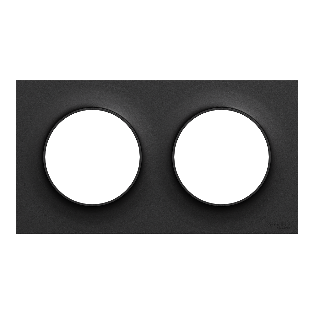 Odace Origine plaque 2 postes noir